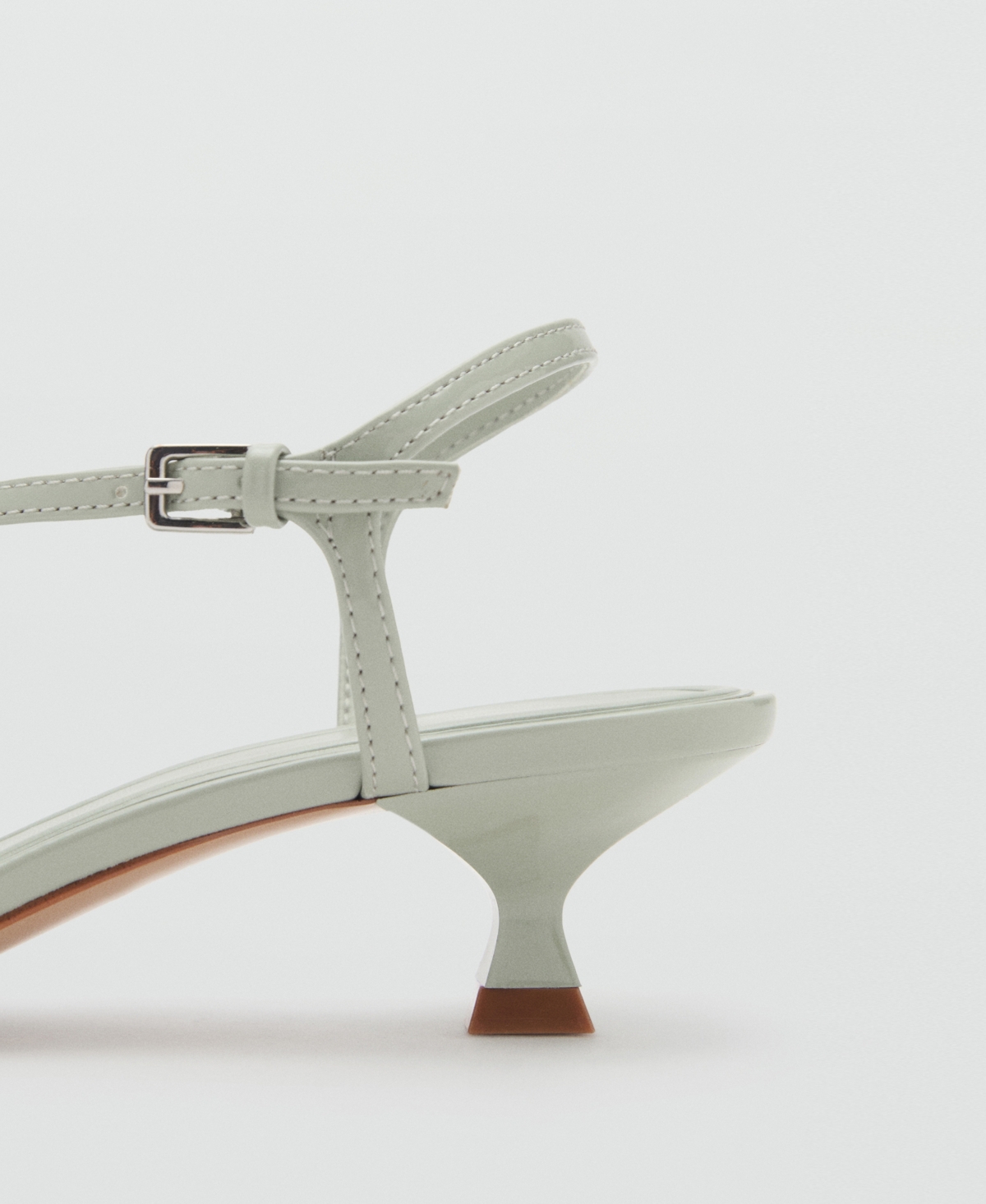 Shop Mango Women's Kitten Heel Strap Sandals In Pastel Green