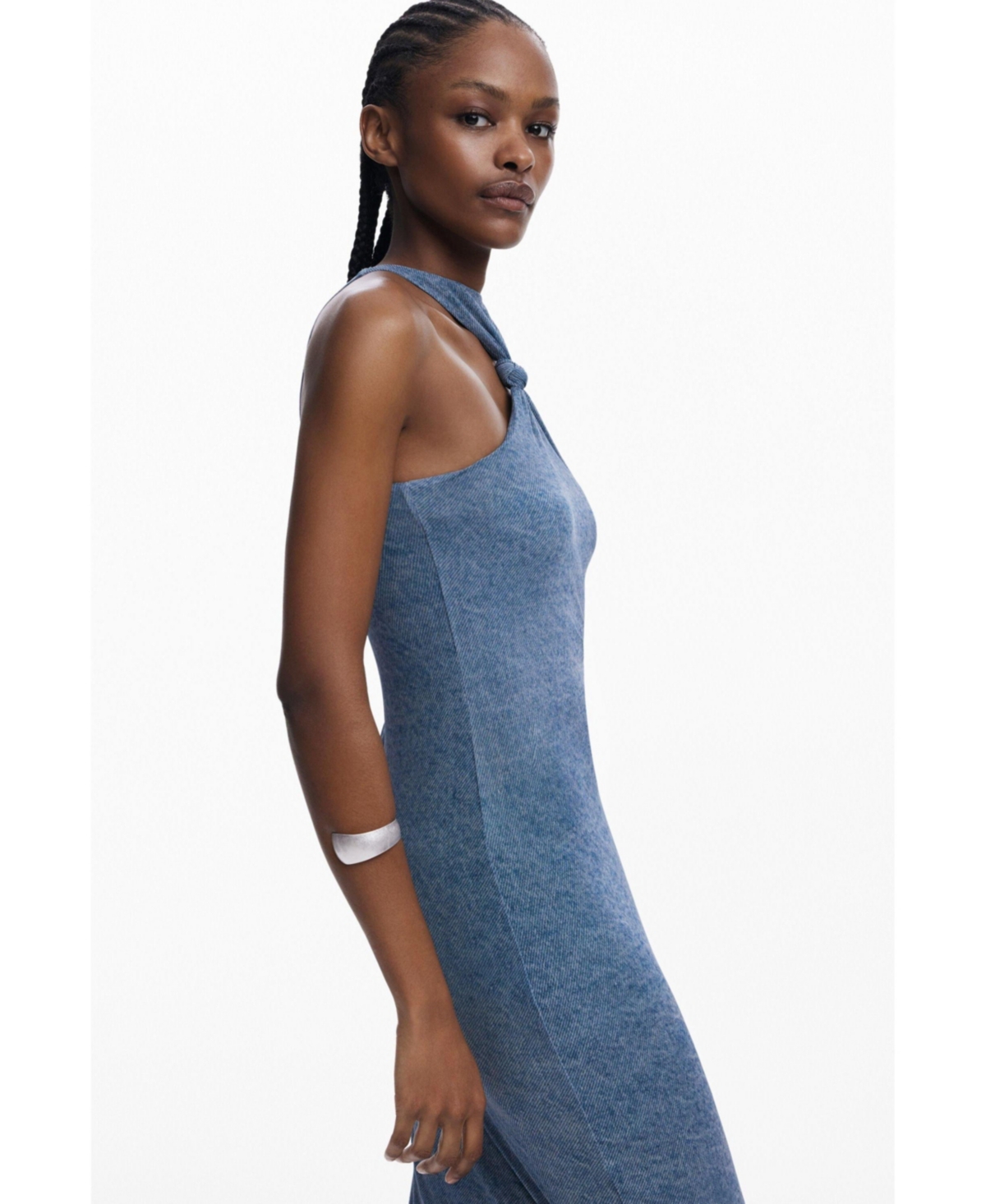 DESIGUAL WOMEN'S KNOT FITTED MIDI DRESS 