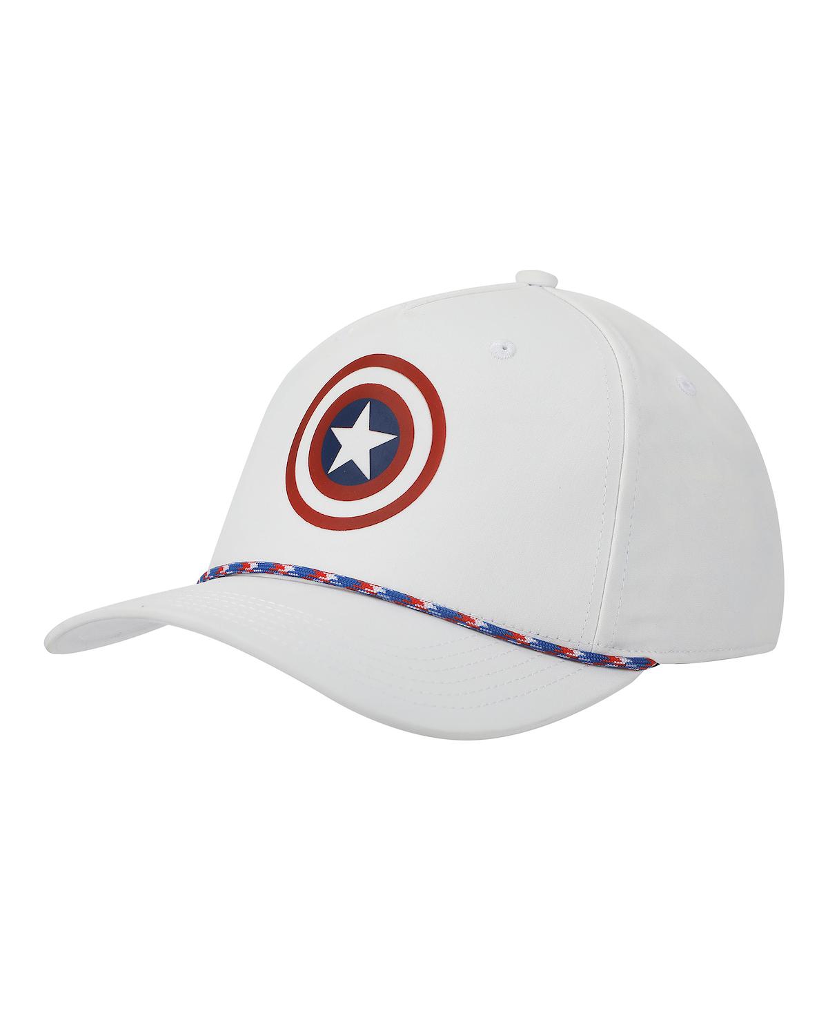 Universe Captain America Shield Adult White Elite Flex Snapback Hat - White
