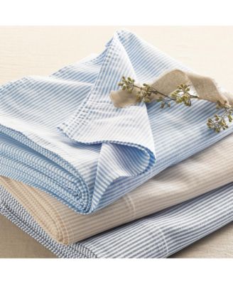 Cotton Oxford Stripe Bed Sheet Set