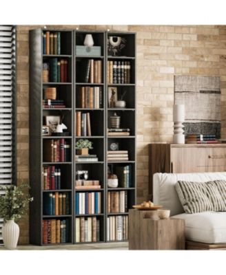 Tall Narrow Bookshelf 8 Tiers, Compact Corner Bookcase