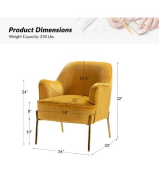 Barbara Wooden Arm Chair with Metal Legs