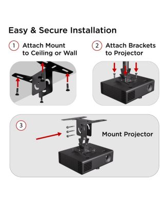 Premium Universal Overhead Ceiling Projector Mount, Supports up to 44lbs