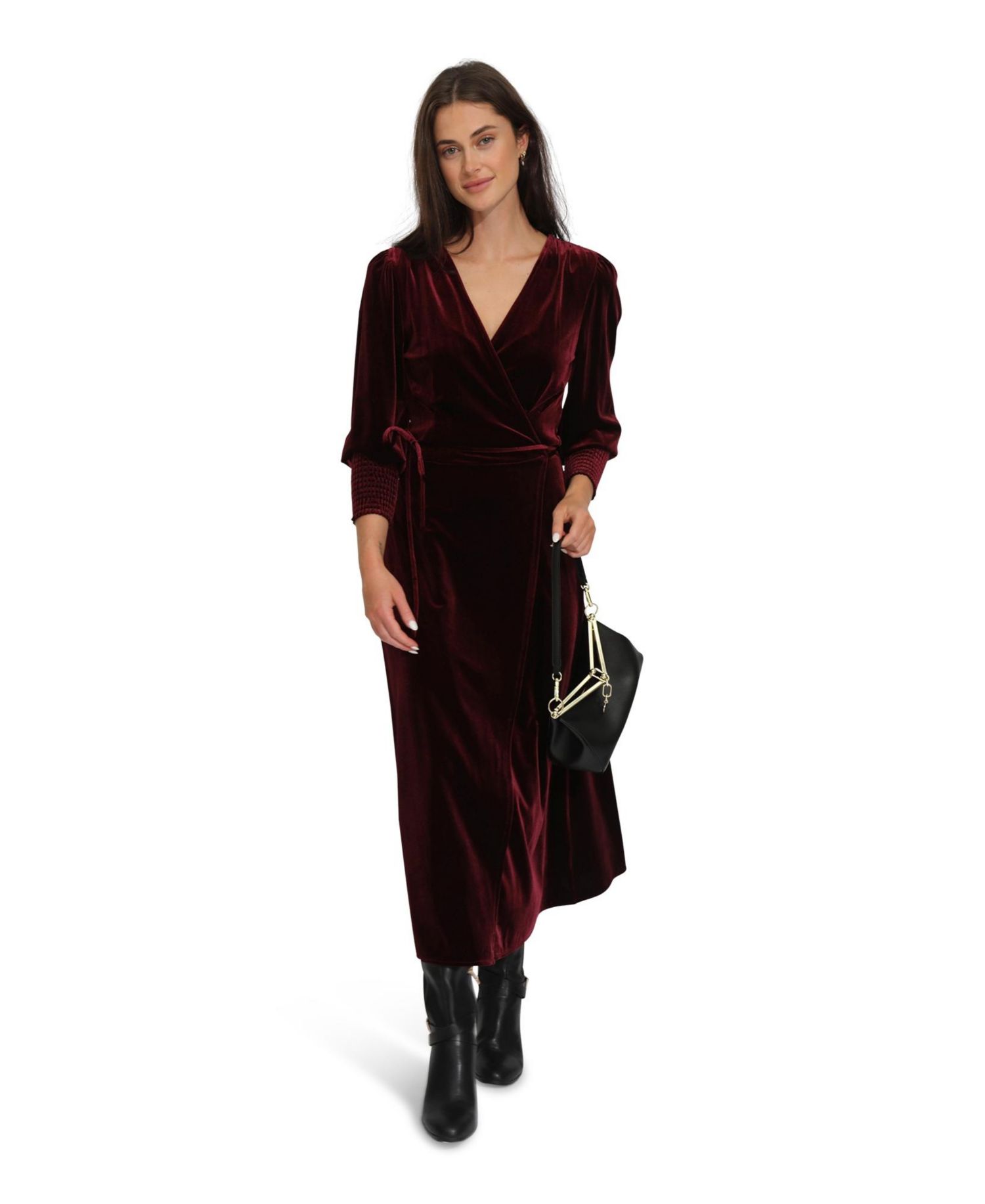 Women's Belle and Bloom Current Mood Velvet Wrap Dress