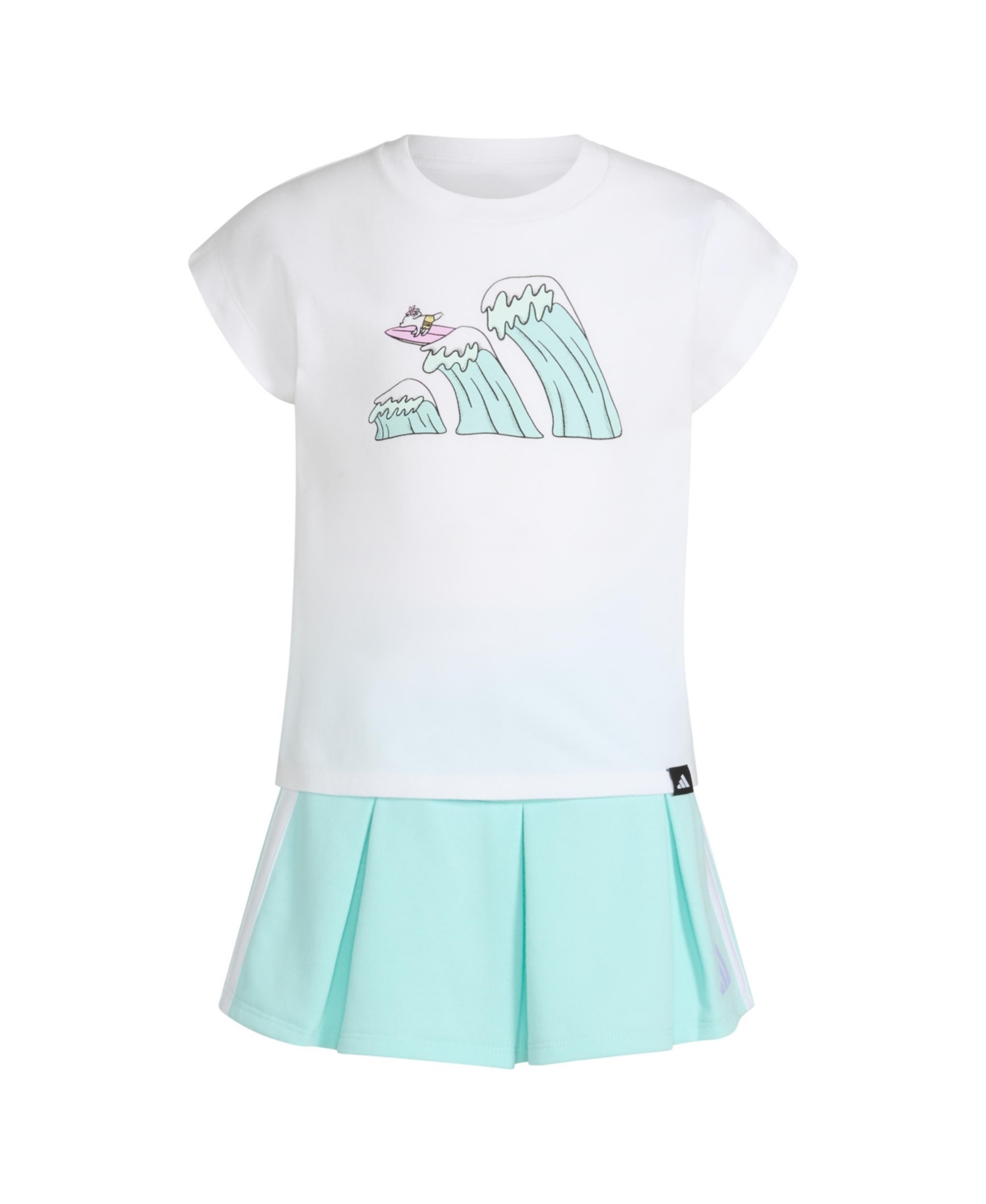 Adidas Originals Toddler And Little Girls 2-piece Graphic Sleeveless Box T-shirt And French Terry Skort Set In White