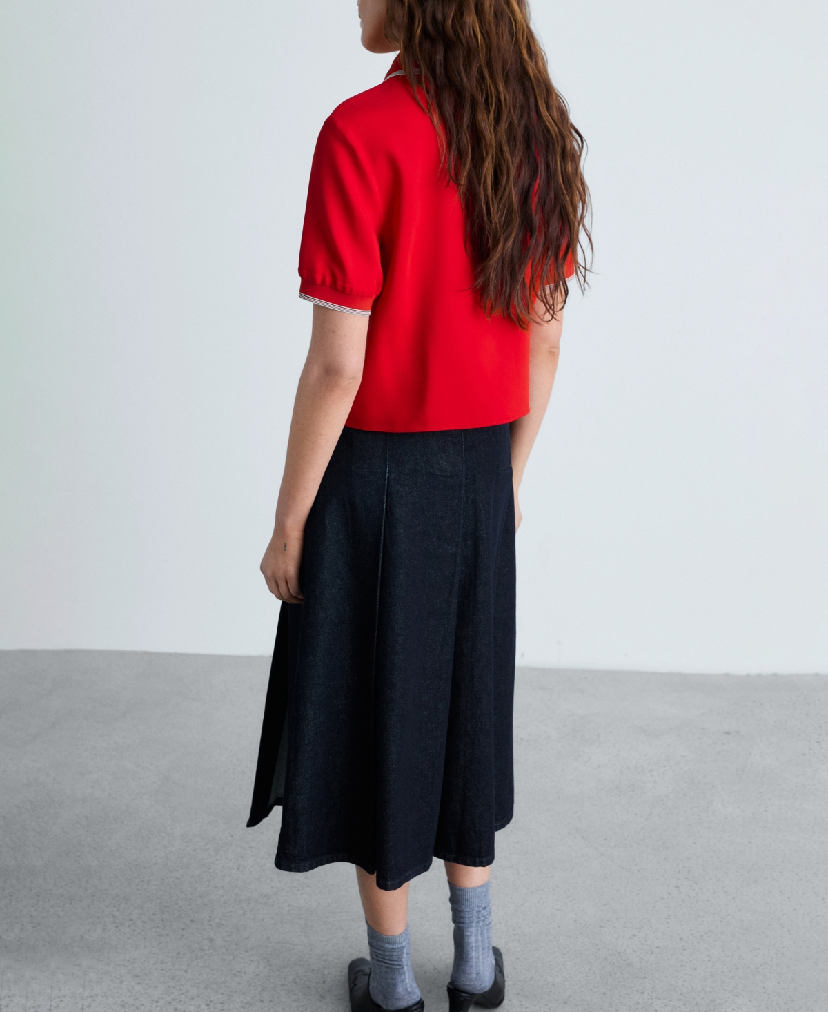 Mango Women's Cropped Polo Shirt In Red