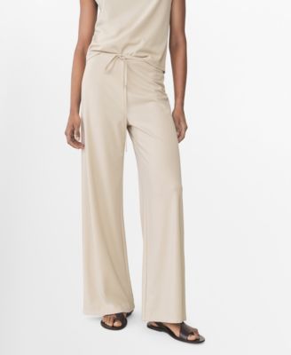 Women's Elastic Waist Wide Leg Trousers