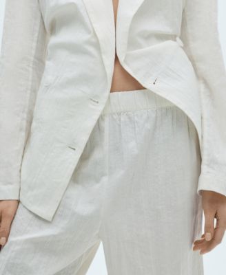 Women's Linen-Blend Culotte Suit Pants