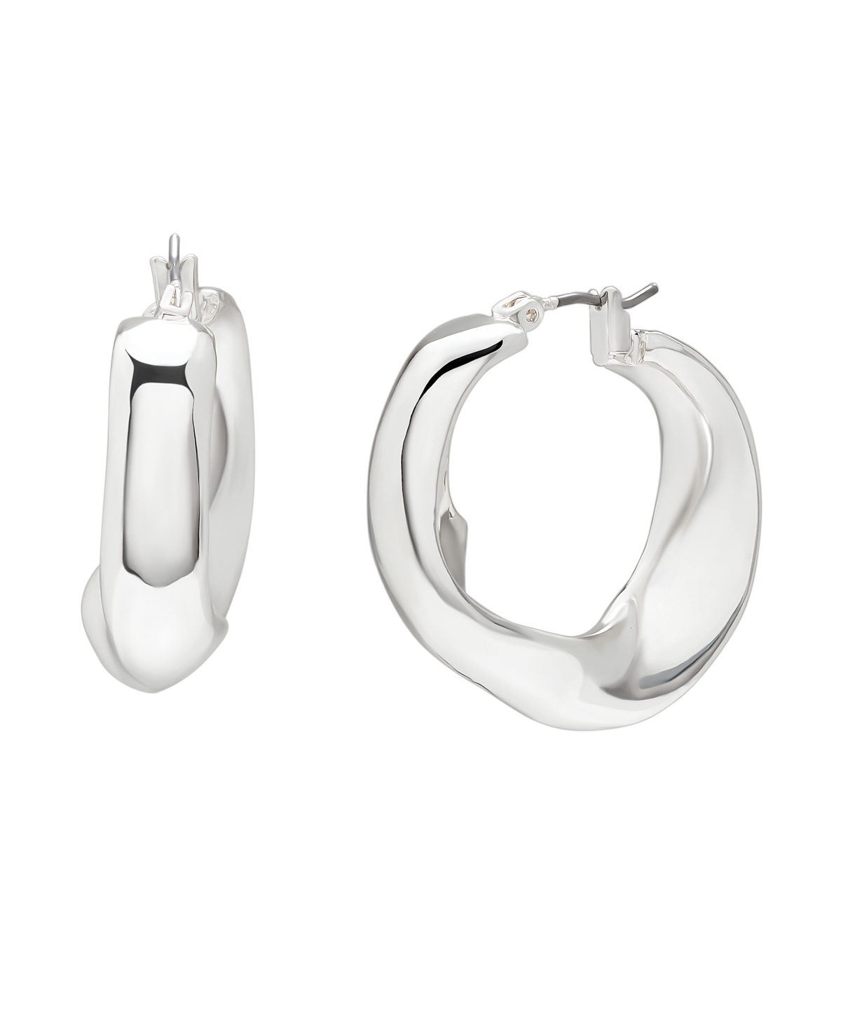 Sculpted Medium Hoop Earrings - Gold