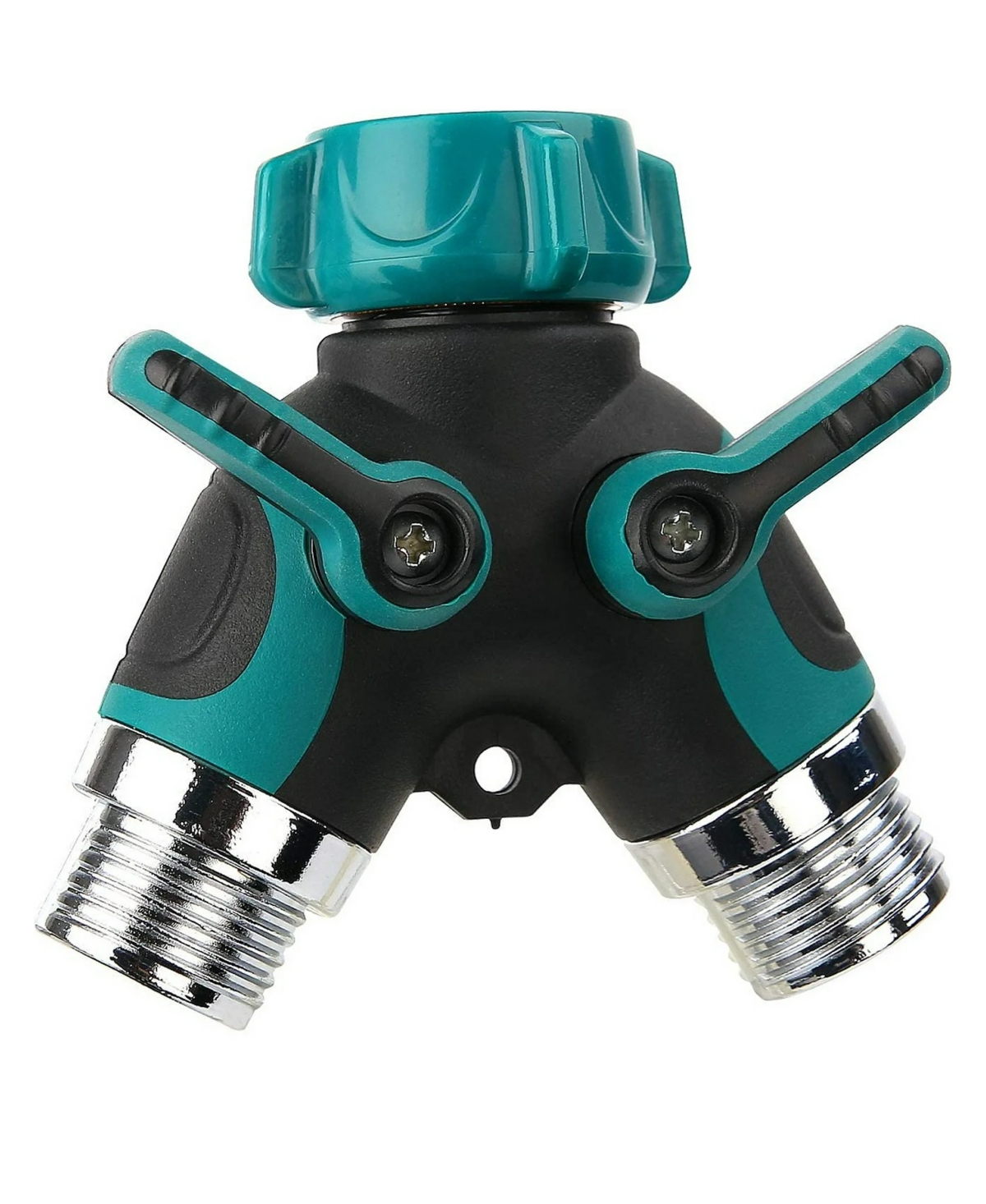 Hose Splitter 2 Way Faucet Splitter with Shut off Valve - Green
