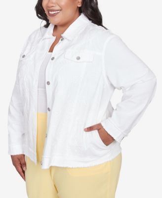 Plus Size Rise and Shine Soutache Fringe Trim Collared Jacket