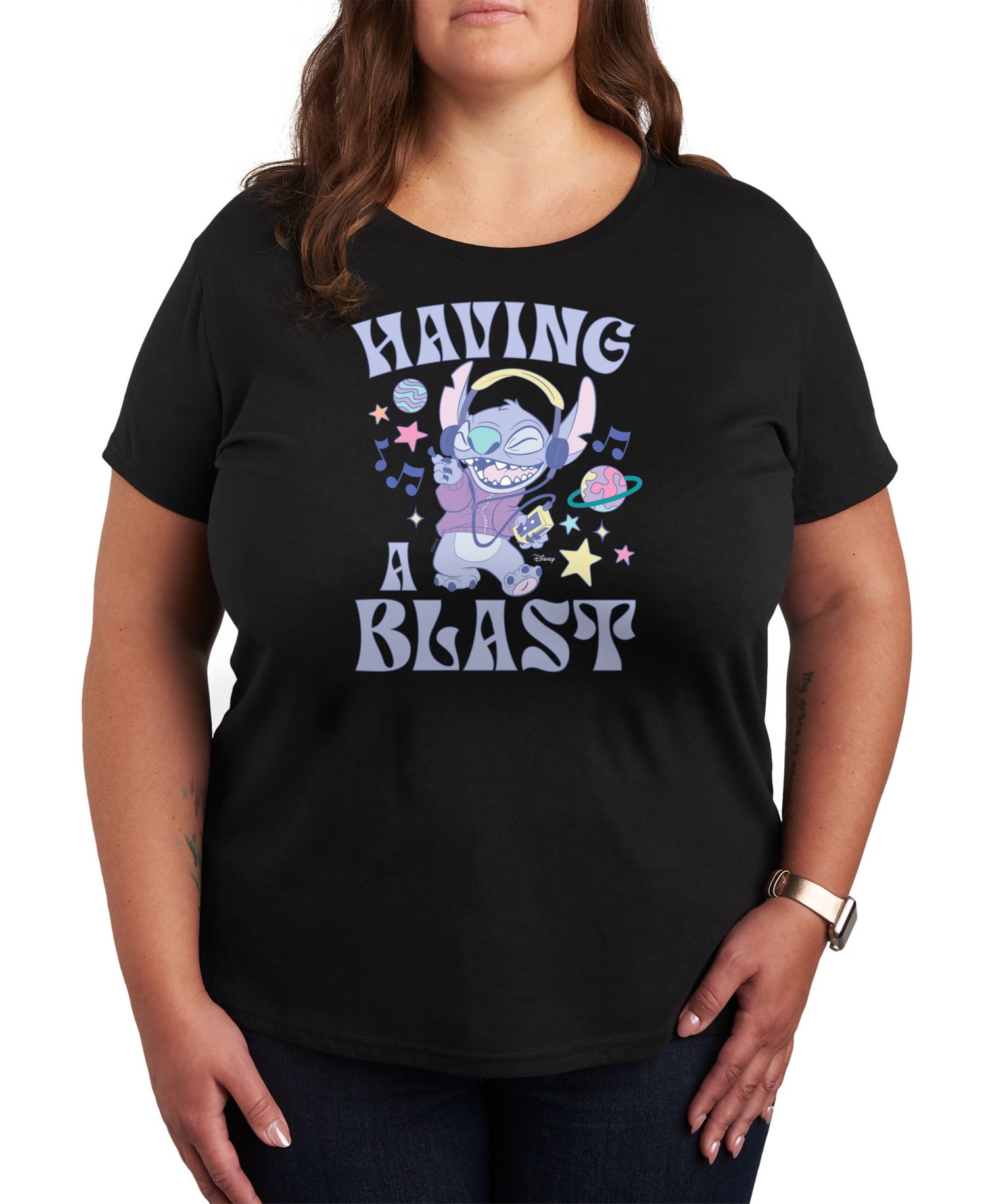 Plus Size Lilo Stitch Having a Blast Graphic T-Shirt