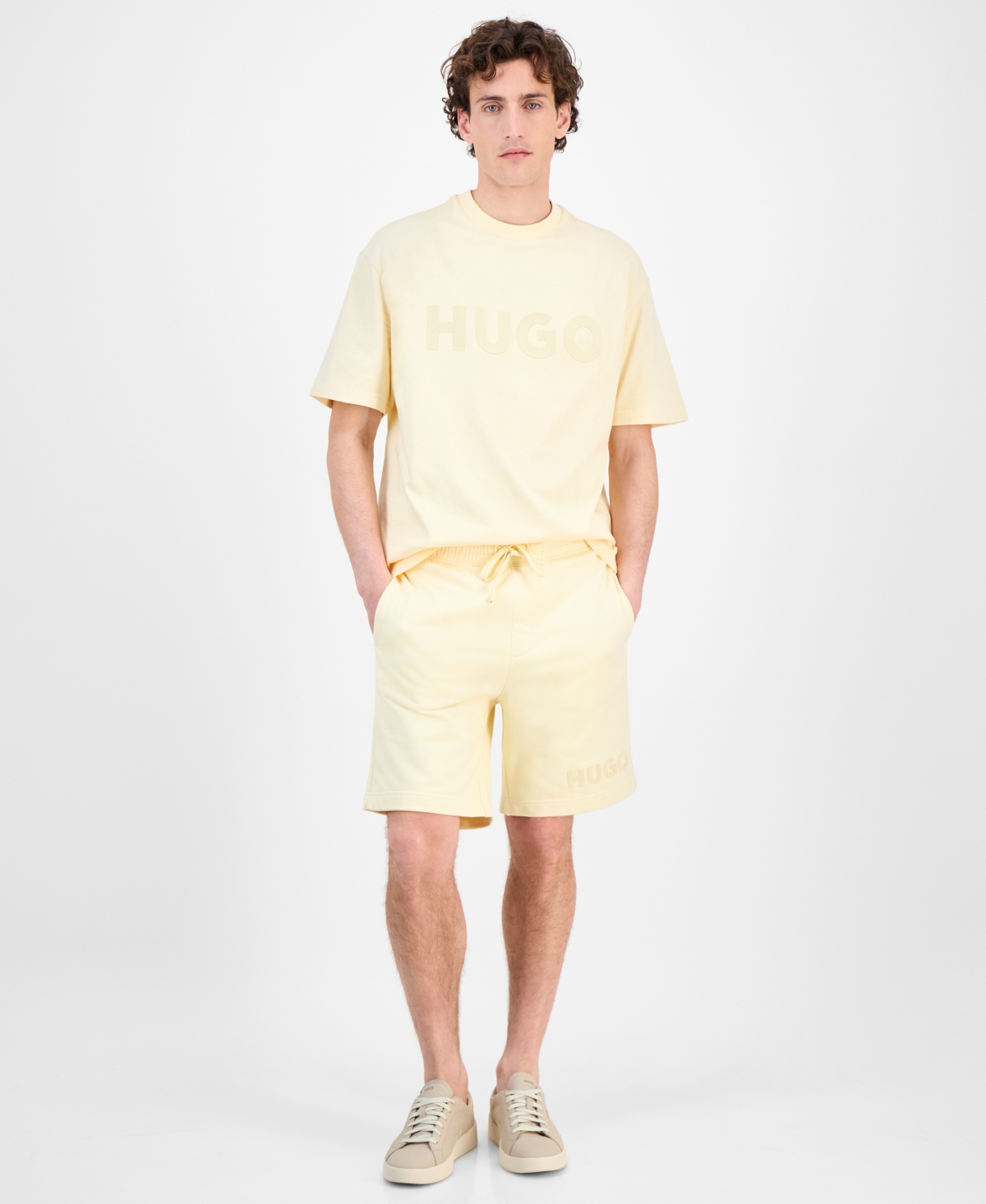 Hugo Boss Mens Dinkee Logo Graphic Cotton T Shirt Dinkoe Cotton Shorts