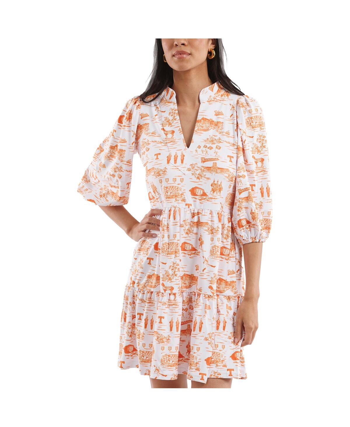 Women's White/Tennessee Orange Tennessee Volunteers Tailgate Collection Tory Dress - White, Tennessee Orange