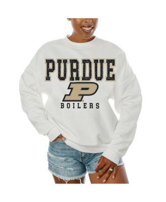 Gameday Couture - Women's White Purdue Boilermakers Freestyle Fleece Pullover Sweatshirt