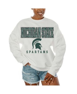 Gameday Couture - Women's White Michigan State Spartans Freestyle Fleece Pullover Sweatshirt