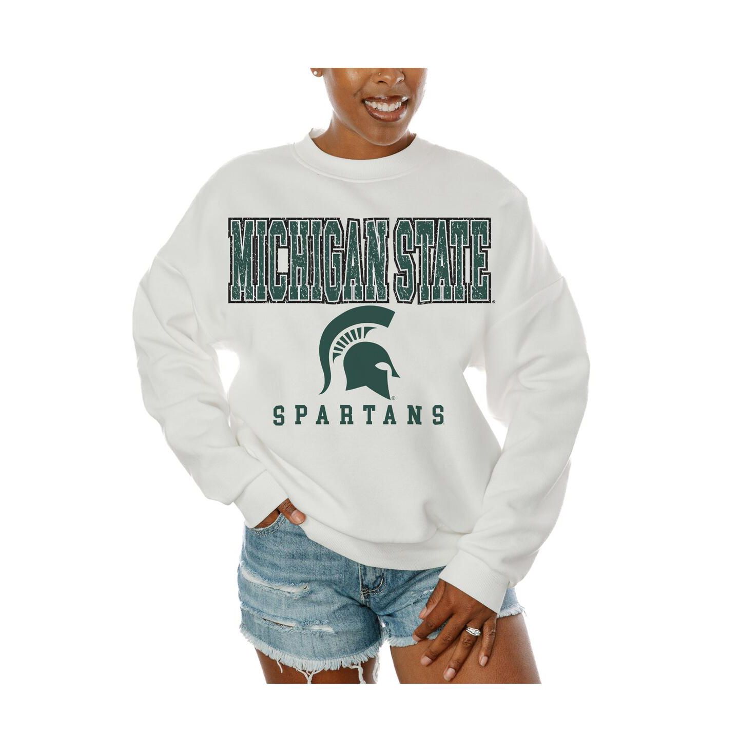 Женская толстовка Gameday Couture White Michigan State Spartans Freestyle Fleece Pullover — фото 1
