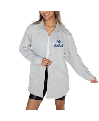 Gameday Couture - Women's Ash Kentucky Wildcats Foundation Full-Button Long Sleeve Overshirt