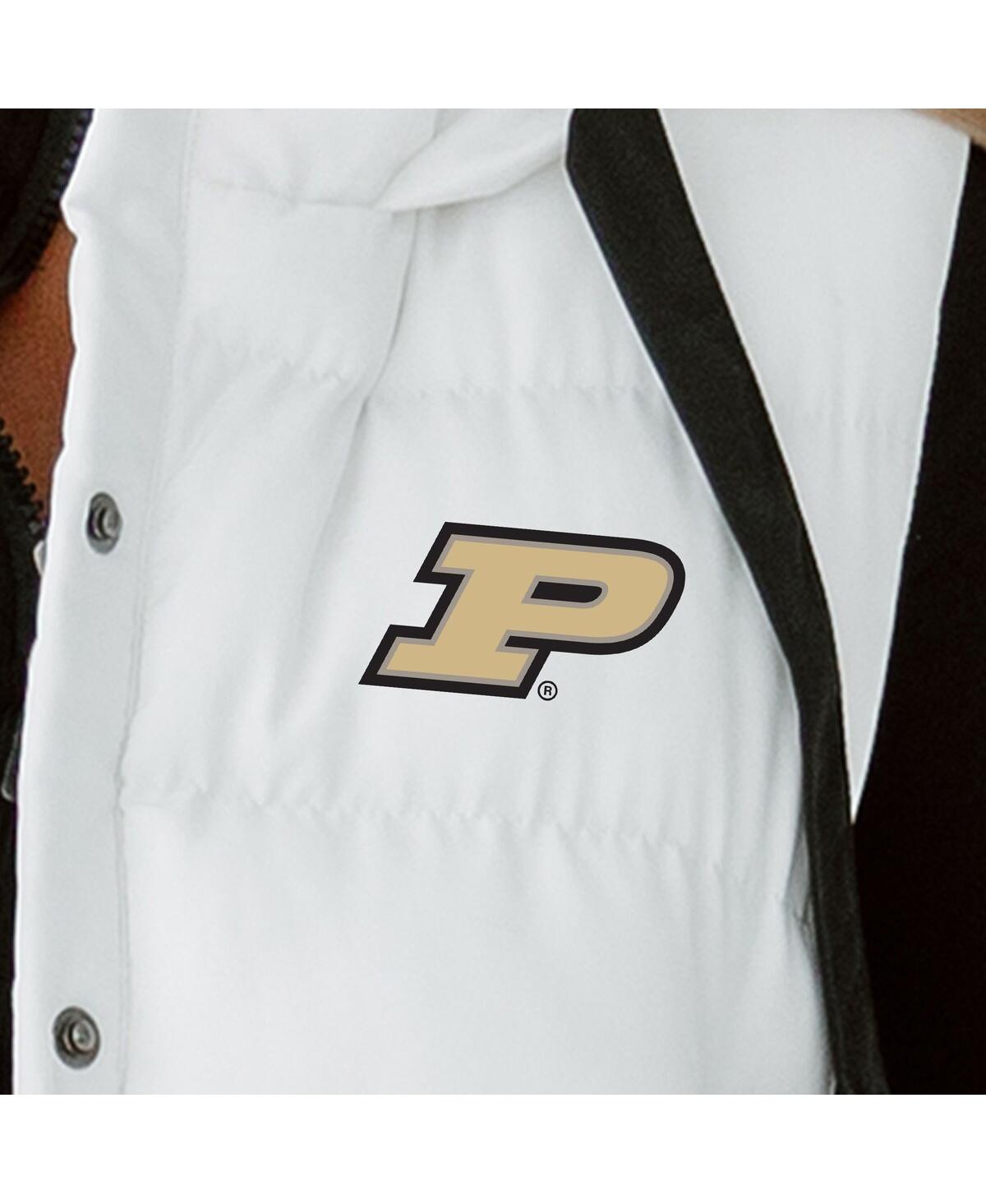 Gameday Couture Women's White Purdue Boilermakers Hooded Full-Snap Puffer Vest