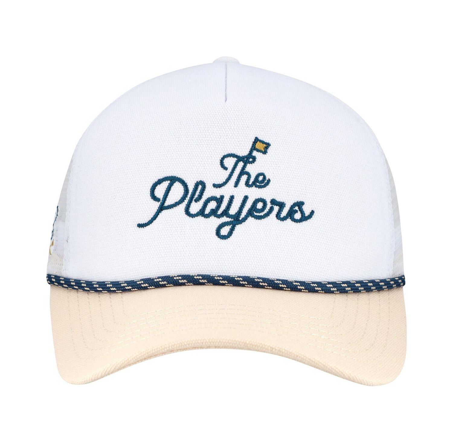 Men's White/Tan THE PLAYERS Nailhead Canvas Rope Adjustable Hat
