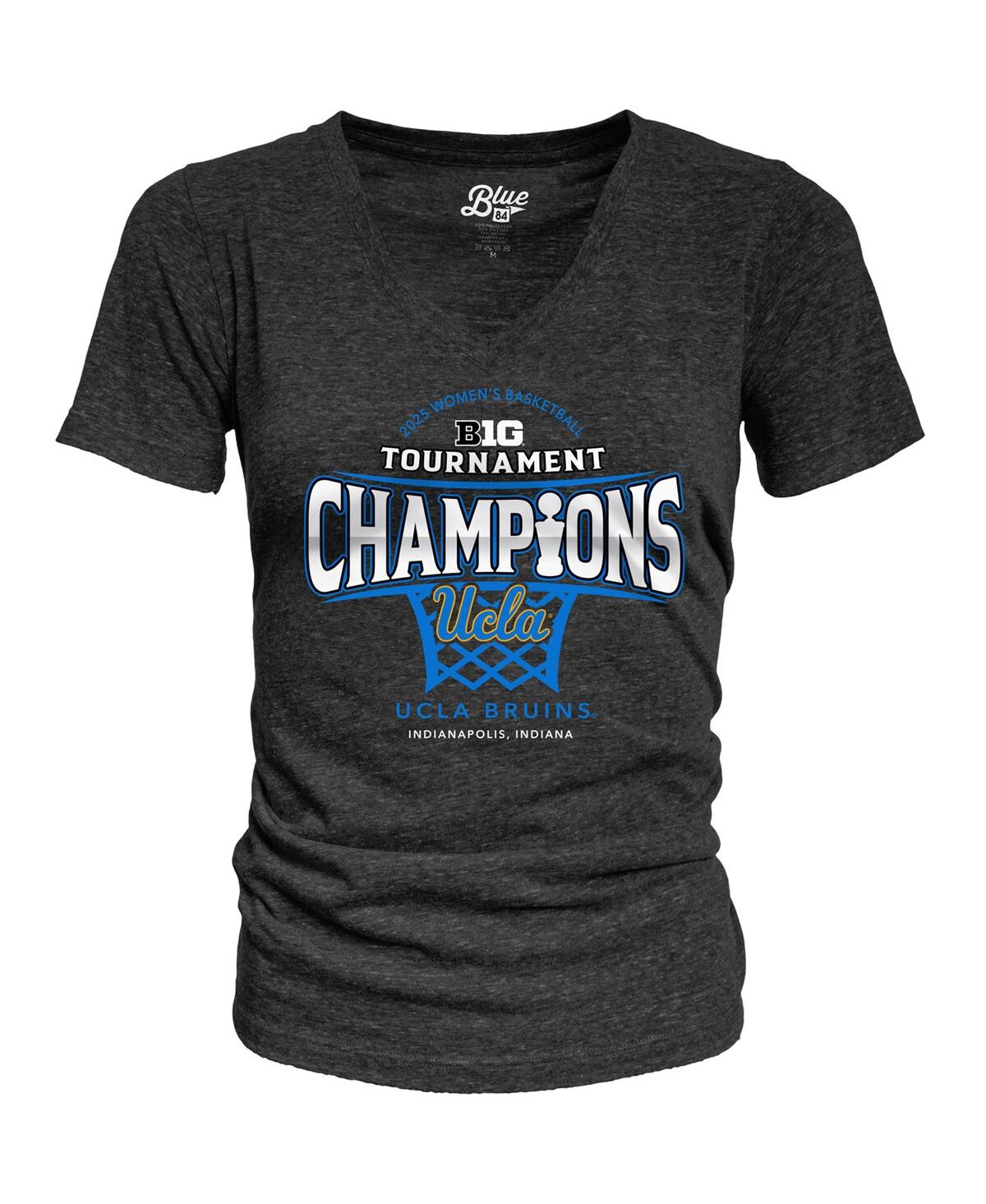 Women's Black Ucla Bruins 2025 Big Ten Women's Basketball Conference Tournament Champions Locker Room Tri-Blend V-Neck T-Shirt - Black