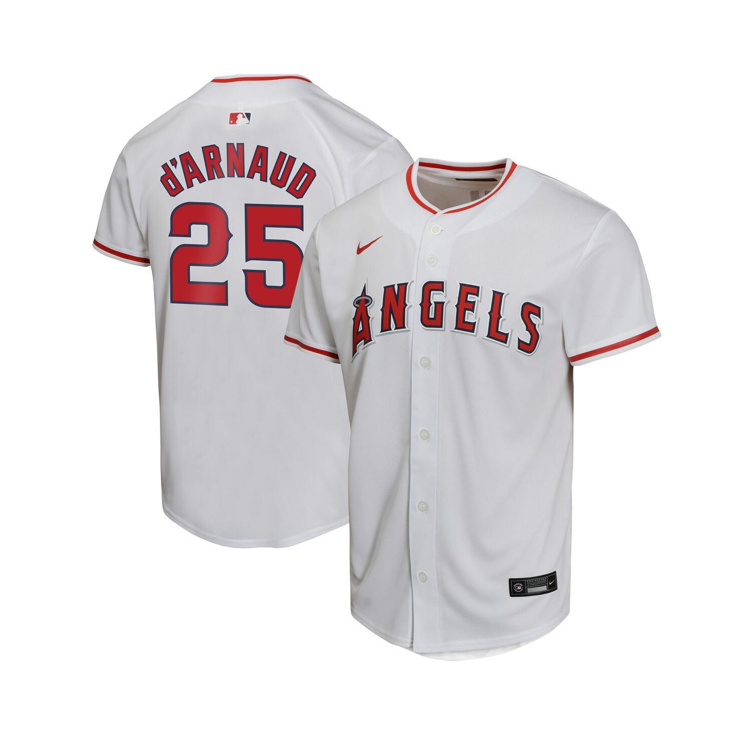 Big Boys and Girls Travis d'Arnaud White Los Angeles Angels Home Game Player Jersey