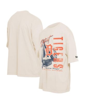 New Era - Men's Cream Detroit Tigers Cooperstown Collection Oversized Throwback Distressed T-Shirt