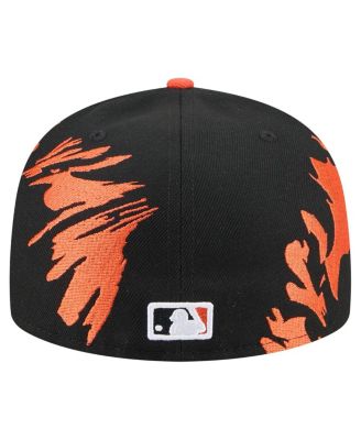 Men's Black/Orange Baltimore Orioles Retro Pattern 59FIFTY Fitted Hat