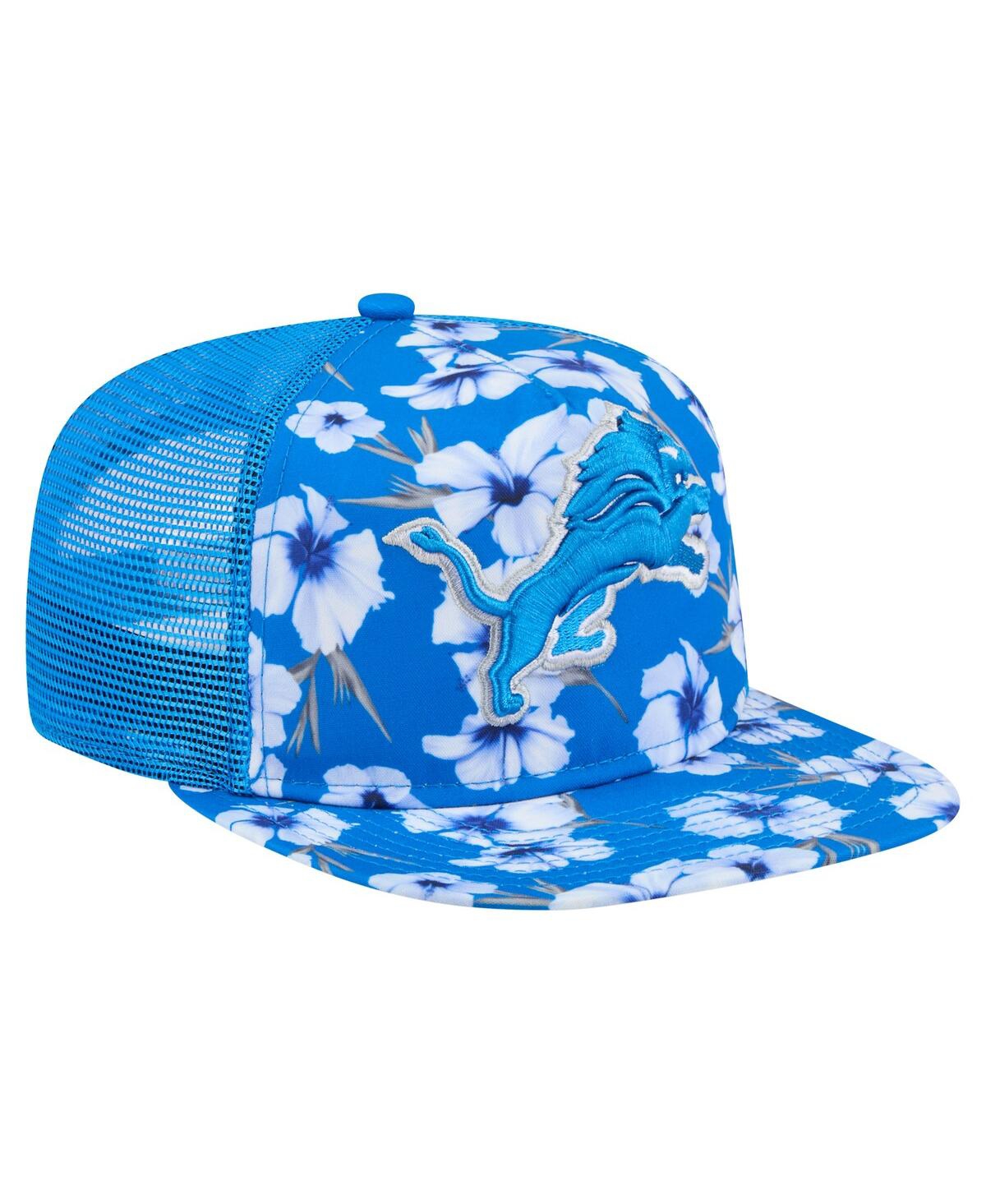 NEW ERA MEN'S BLUE DETROIT LIONS ADVENTURE PATTERN GOLFER SNAPBACK HAT 