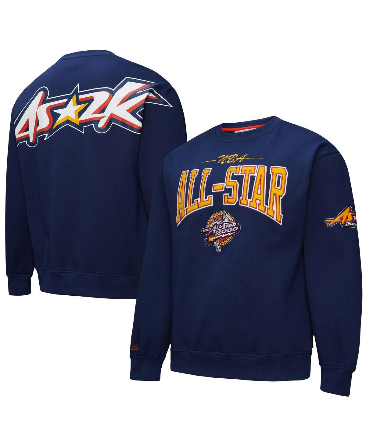Shop Mitchell & Ness Men's And Women's Navy 2000 Nba All-star Game Throwback Pullover Sweatshirt