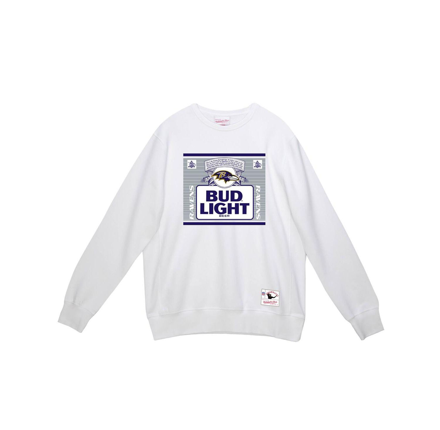 Men's Light White Baltimore Ravens The Crest Pullover Sweatshirt