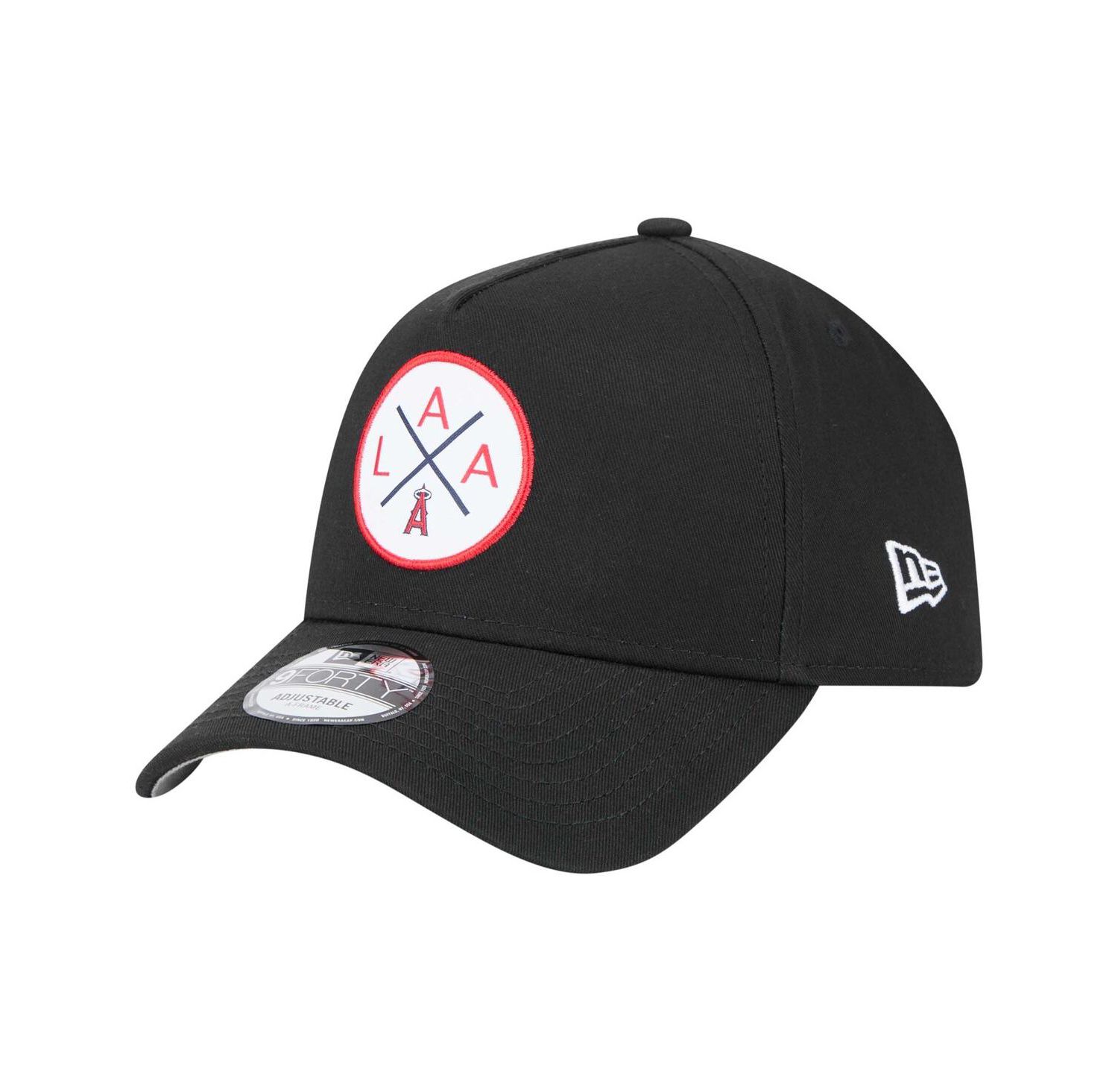 Men's Black Los Angeles Angels 9FORTY A-Frame Adjustable Hat