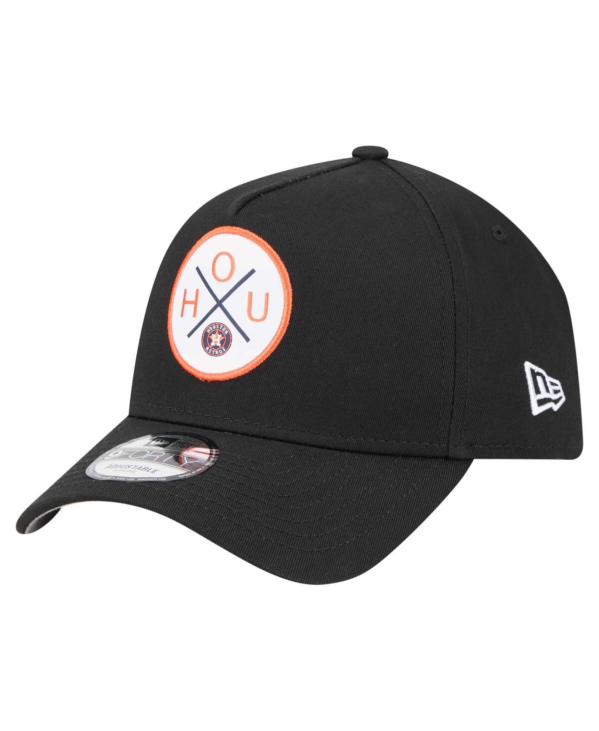 New Era Men's Black Houston Astros 9forty A-frame Adjustable Hat In Black