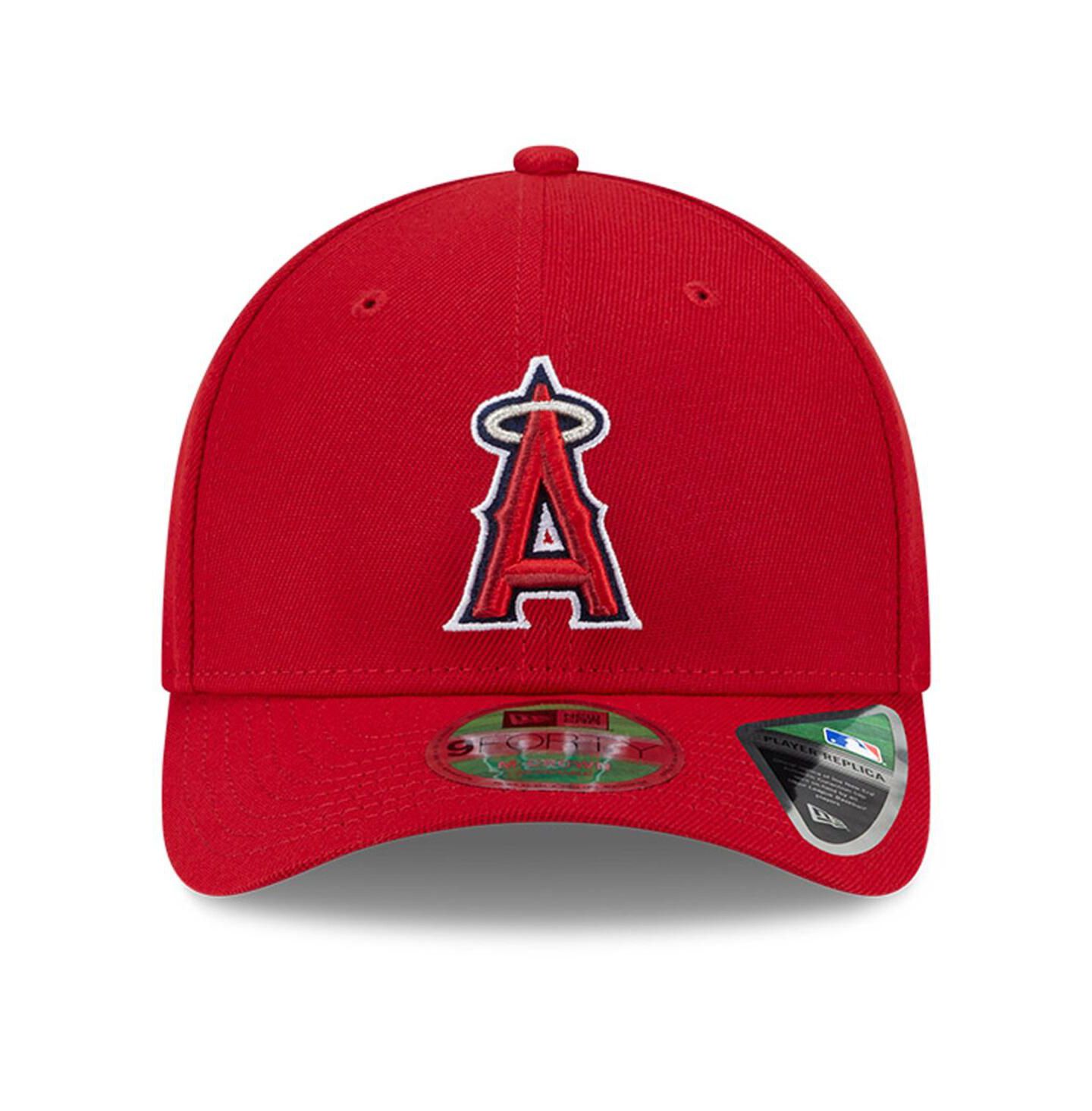 Мужская кепка New Era Red Los Angeles Angels Player Replica 9FORTY Adjustable Hat — фото 5