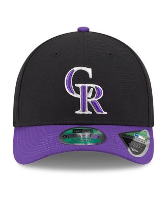 Men's Black/Purple Colorado Rockies Player Replica 9FORTY Adjustable Hat