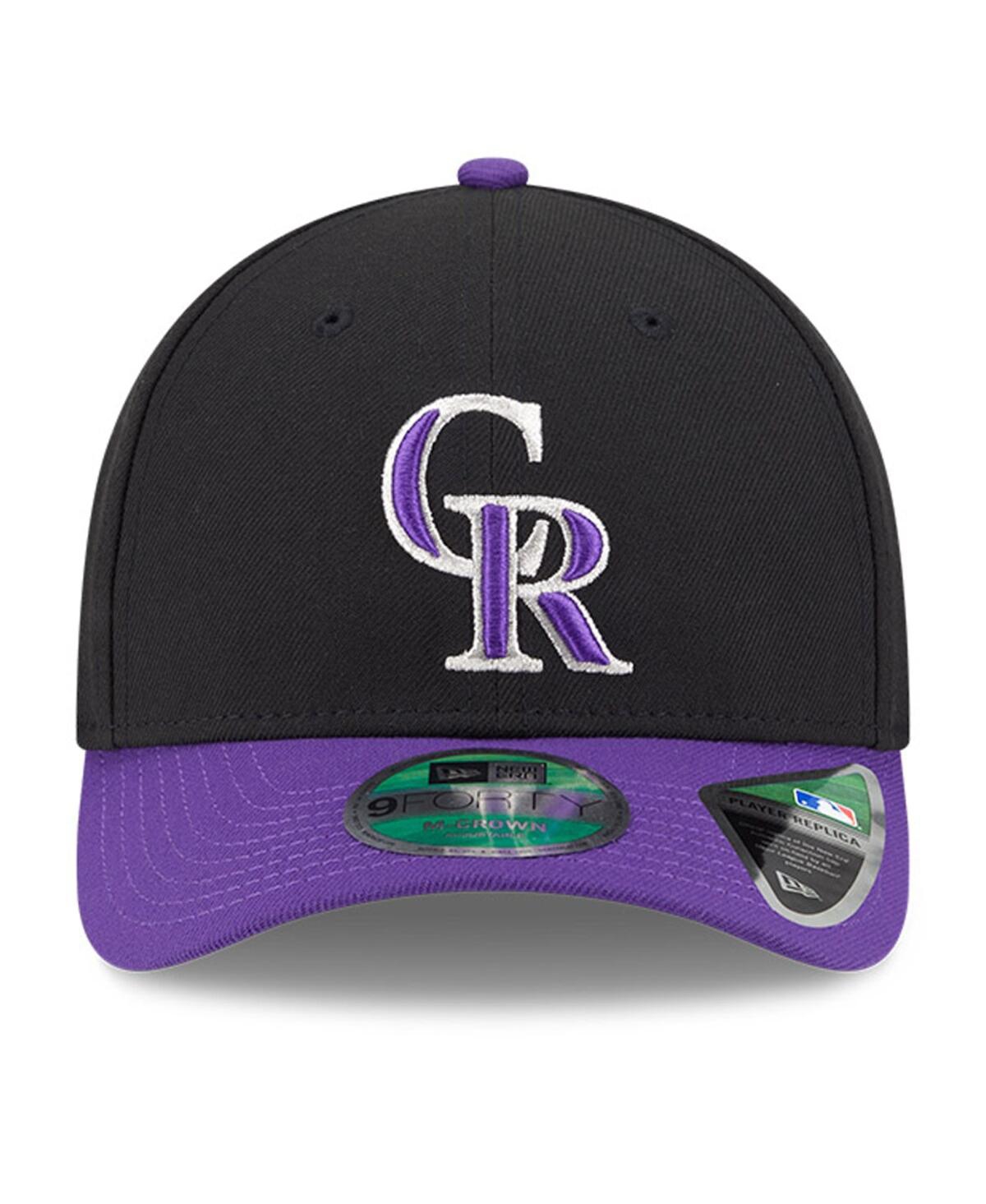 NEW ERA MEN'S BLACK/PURPLE COLORADO ROCKIES PLAYER REPLICA 9FORTY ADJUSTABLE HAT 