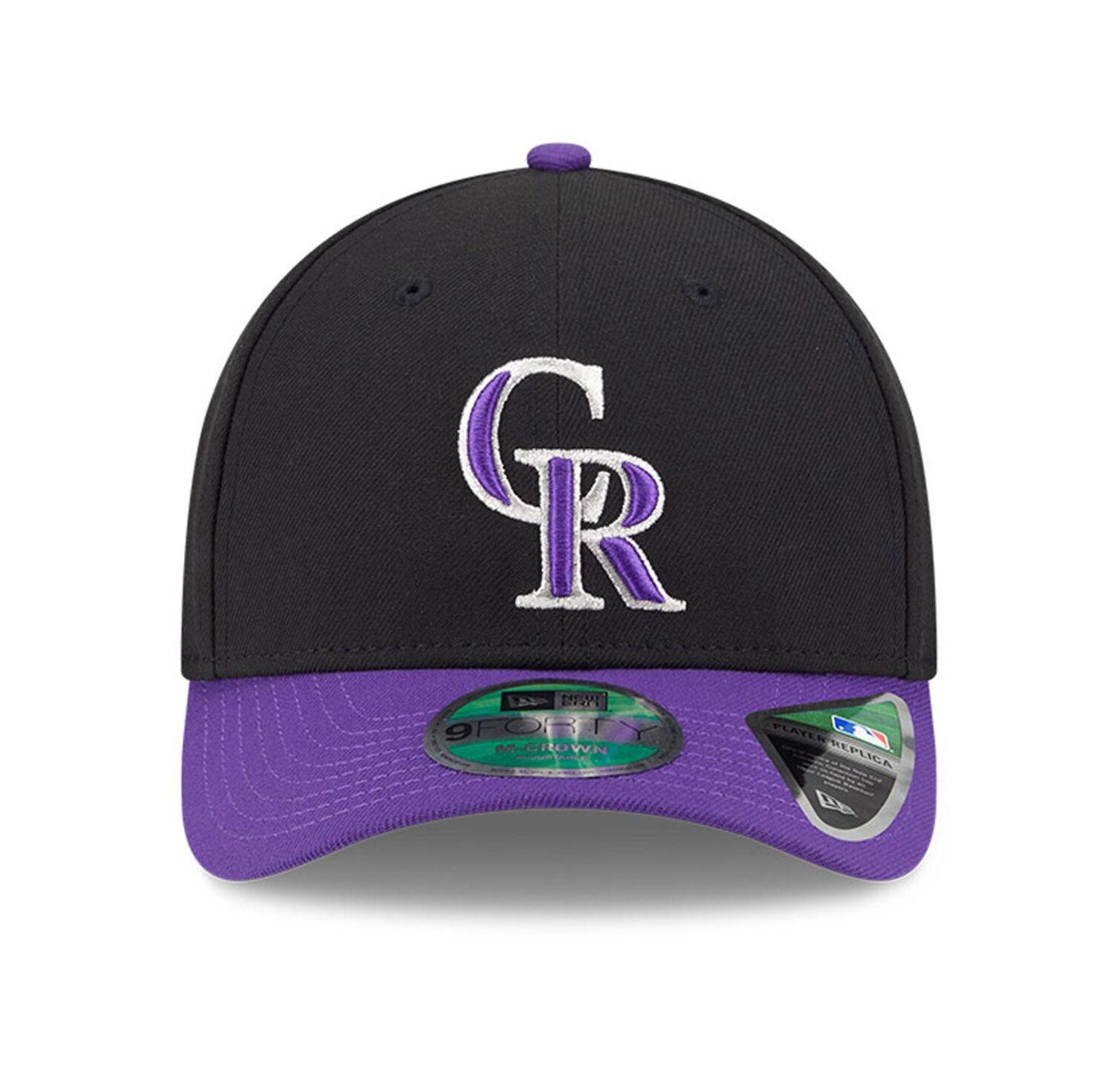 Men's Black/Purple Colorado Rockies Player Replica 9FORTY Adjustable Hat