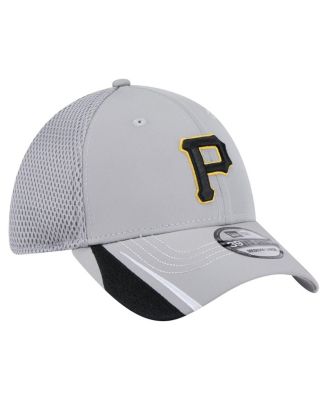 Men's Gray Pittsburgh Pirates Linear 39THIRTY Flex-Fit Hat