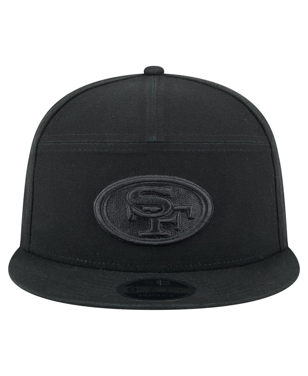 NEW ERA MEN'S BLACK SAN FRANCISCO 49ERS ADVENTURE CANVAS SPLIT PANEL 9FIFTY SNAPBACK HAT 