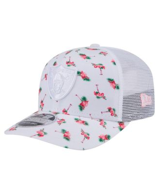 New Era - Men's White Las Vegas Raiders Adventure Flamingo Pattern 9SEVENTY Stretch-Snap Hat
