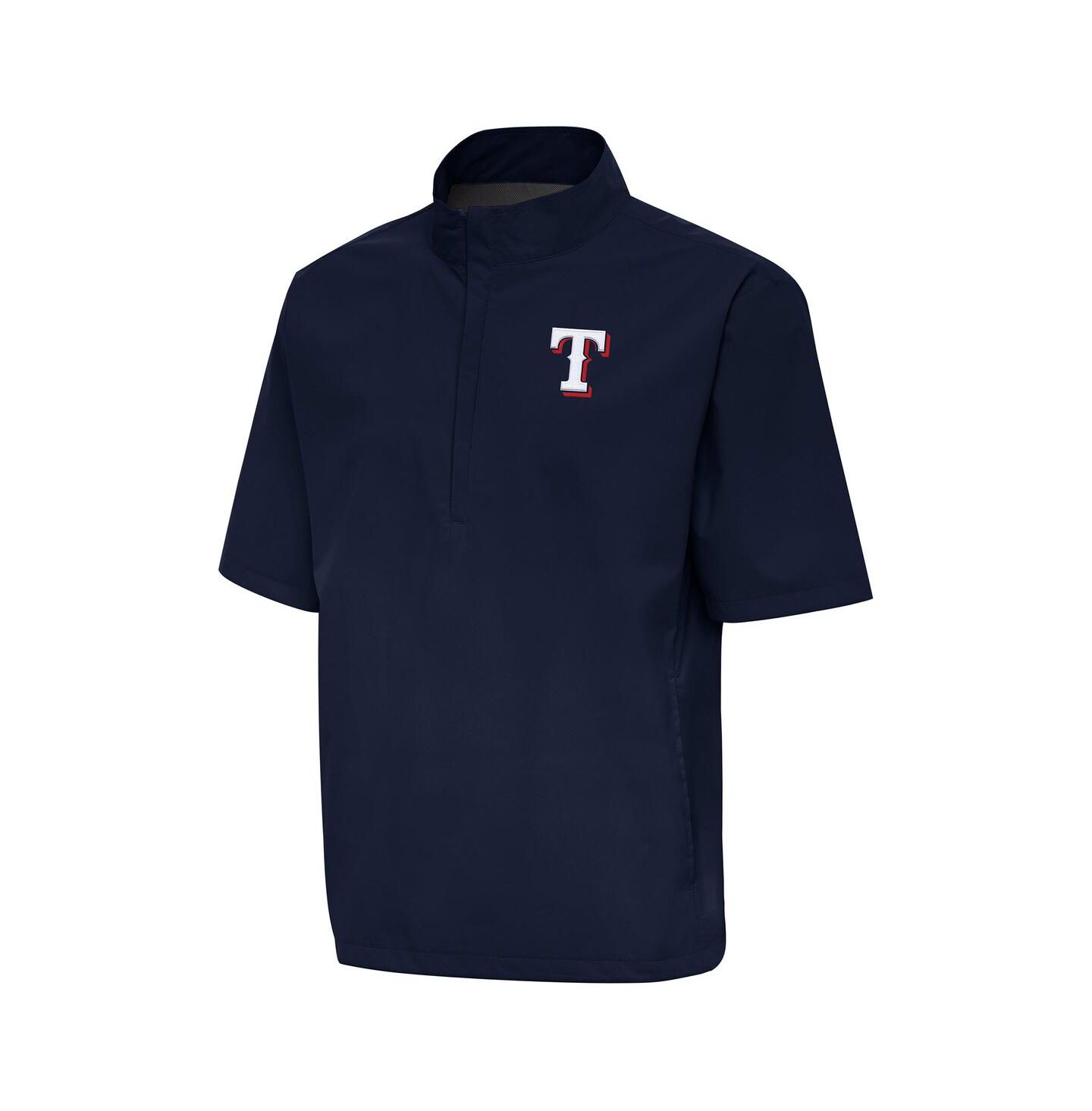 Мужская рубашка Antigua Navy Texas Rangers Brisk Quarter-Zip Wind — фото 1