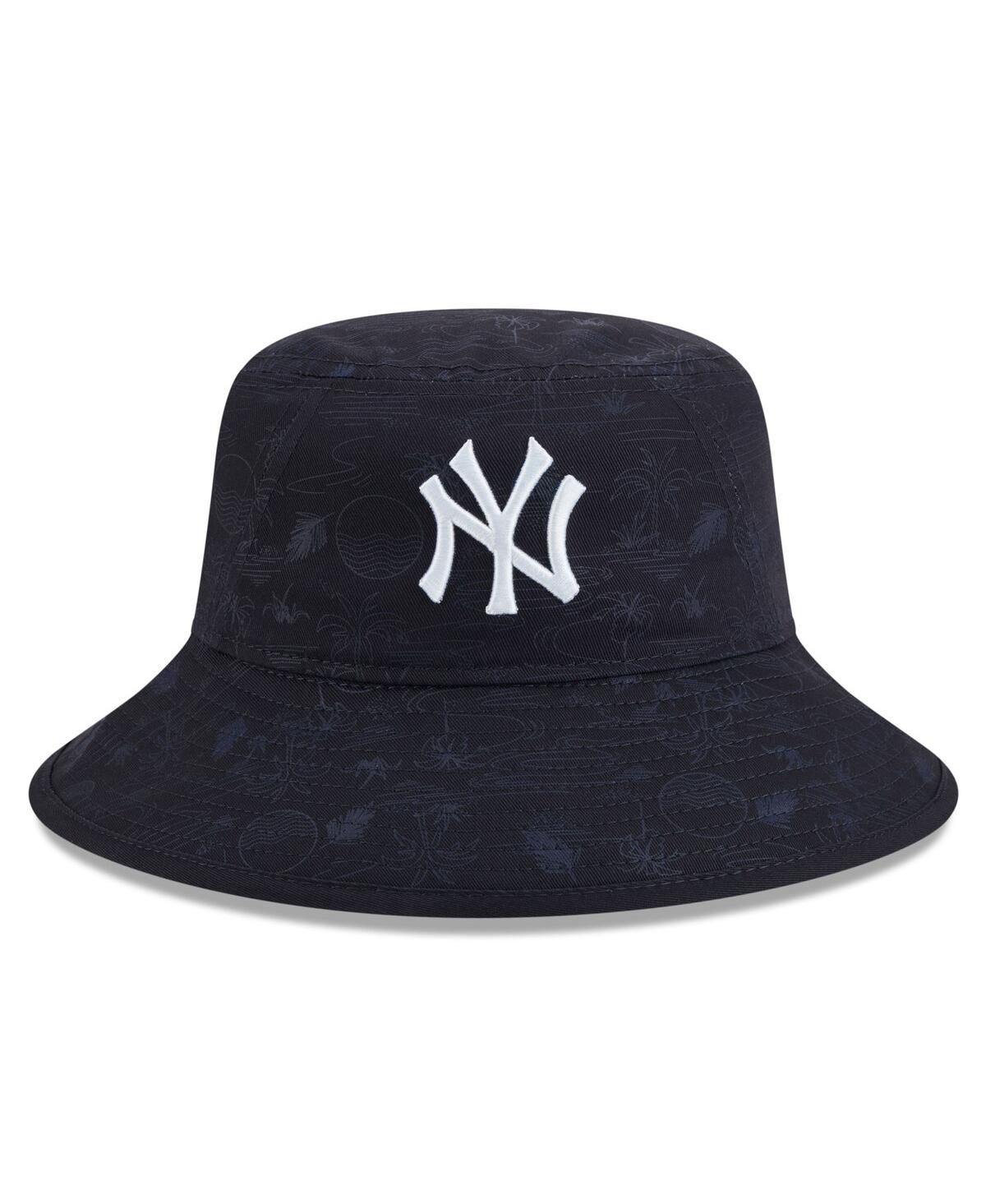 New Era Men's Navy New York Yankees 2025 Spring Training All Over Print Bucket Hat In Navy