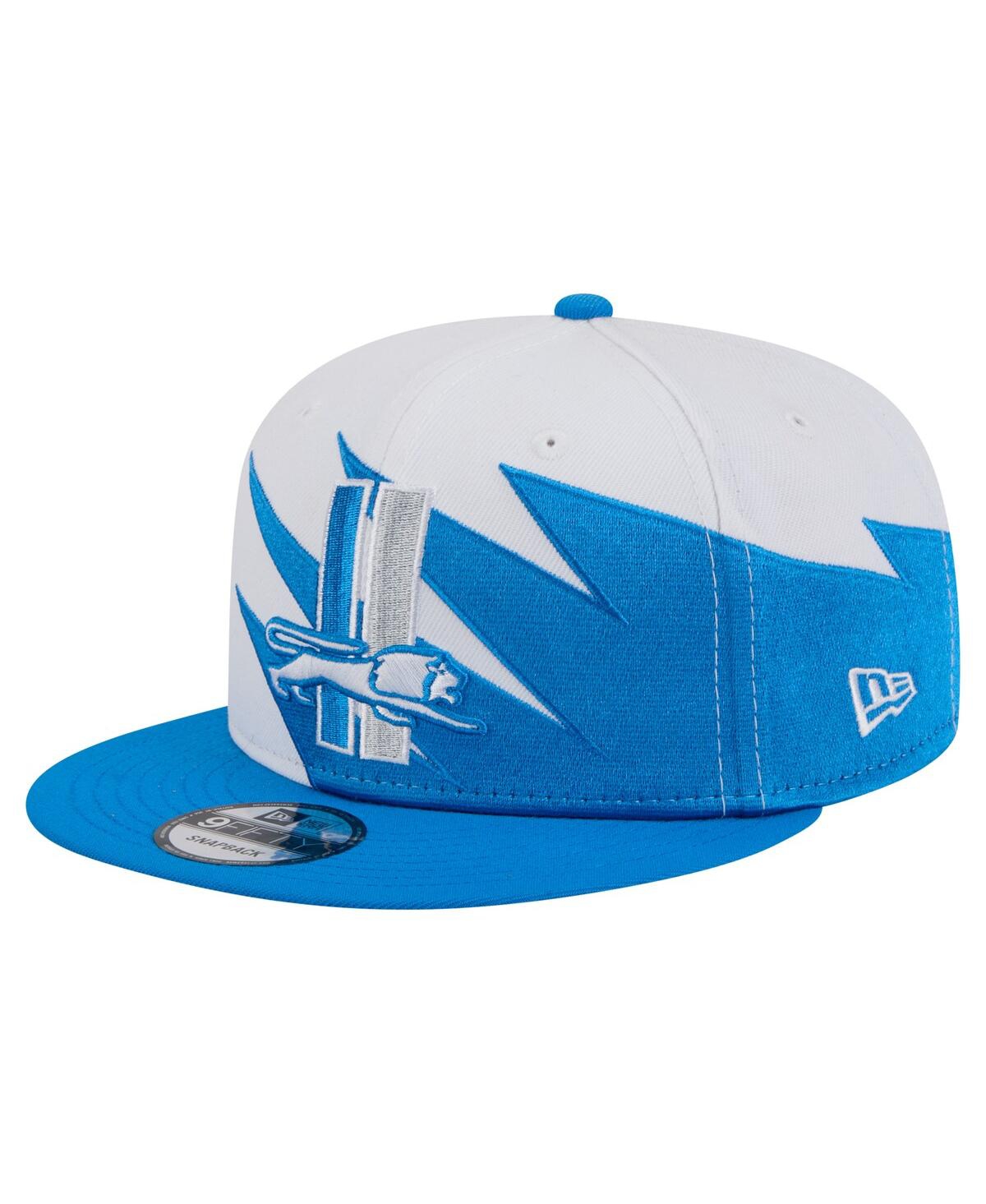 NEW ERA MEN'S BLUE DETROIT LIONS THROWBACK JAGGED 9FIFTY SNAPBACK HAT 