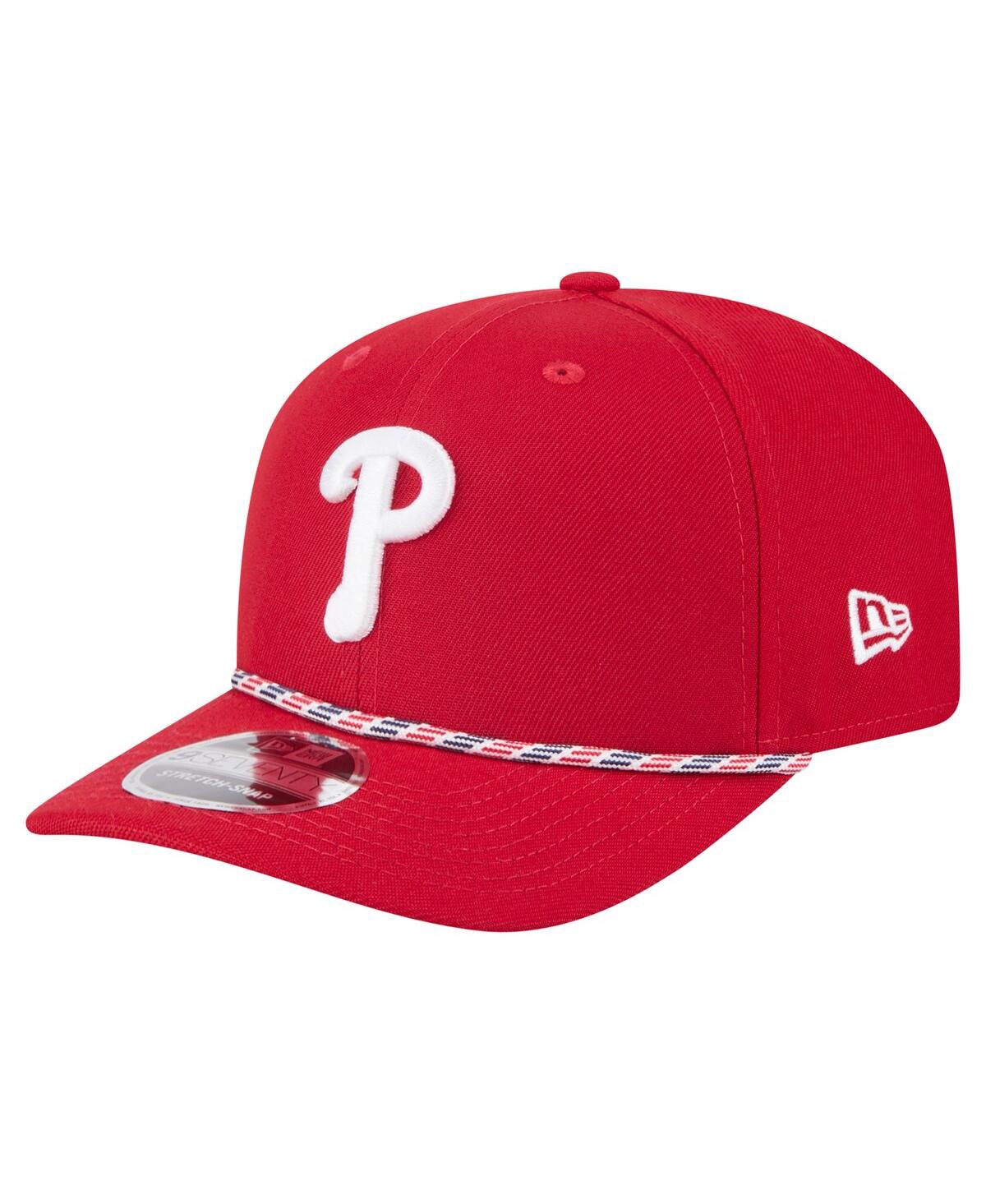 NEW ERA MEN'S RED PHILADELPHIA PHILLIES MULTI-ROPE 9SEVENTY STRETCH-SNAP HAT 