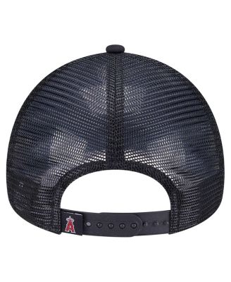 Men's Black Los Angeles Angels Retro Bold A-Frame Trucker 9FORTY Adjustable Hat