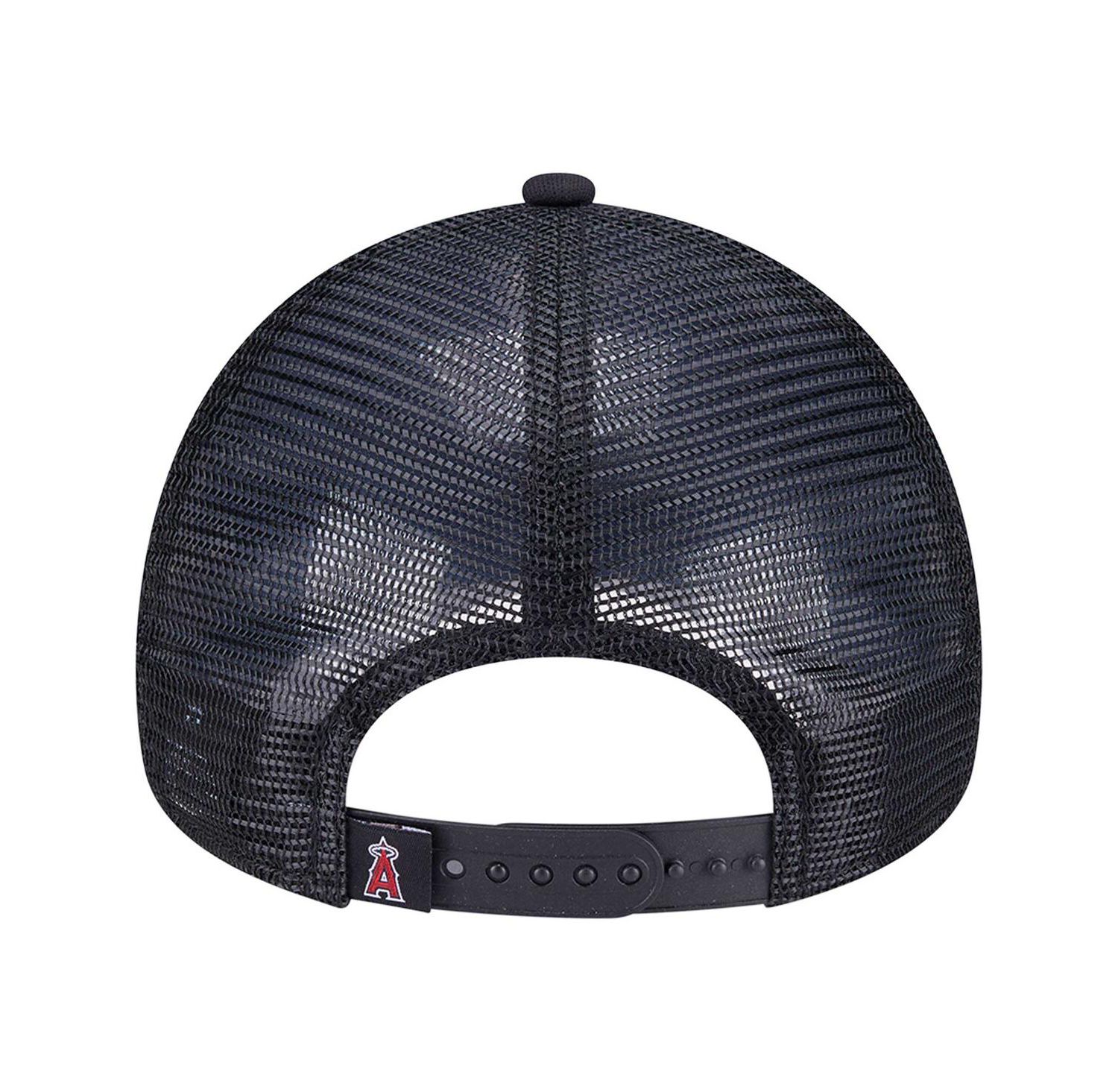 Men's Black Los Angeles Angels Retro Bold A-Frame Trucker 9FORTY Adjustable Hat