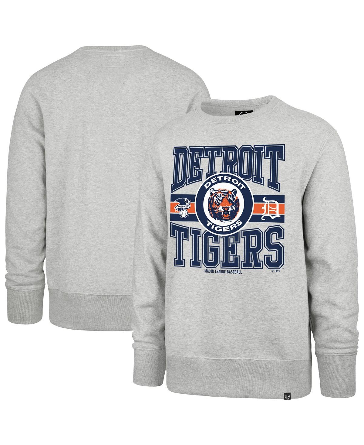 Men's Gray Detroit Tigers Letters Headline Pullover Sweatshirt - Gray