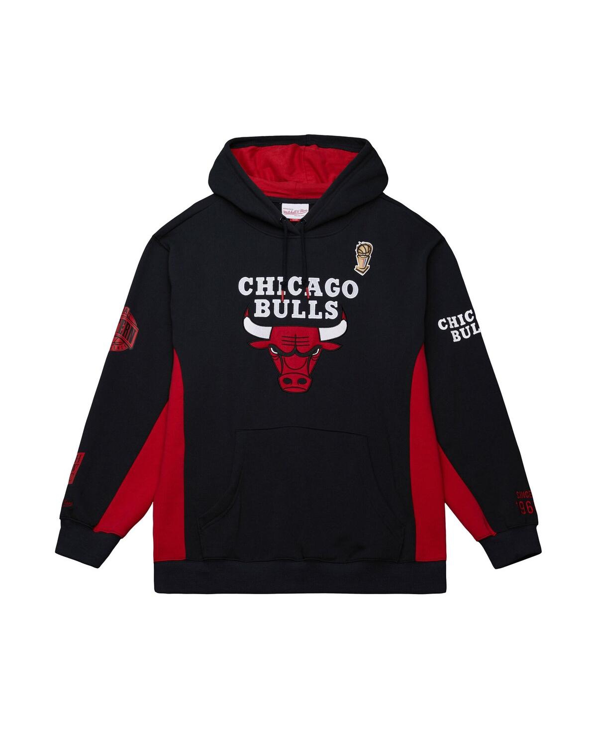 Mitchell & Ness Black Chicago Bulls Hardwood Classics Team Origins Fleece Pullover Hoodie In Black