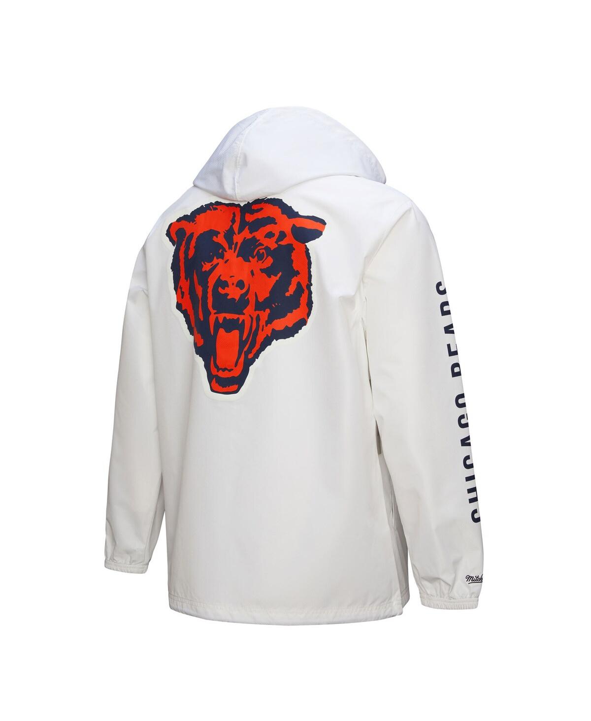 Mitchell & Ness Men's White Chicago Bears Vintage Logo Coaches Full-snap Hoodie Jacket In White