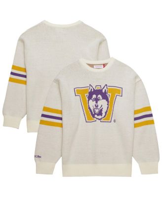 Mitchell & Ness - Men's Cream Washington Huskies Retro Pullover Sweater